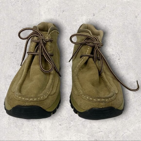 Route 66 Hiking Boots Mens Size 8 Beige Tan Brown Grip Lace Up Loafer Half Boot - Picture 4 of 11